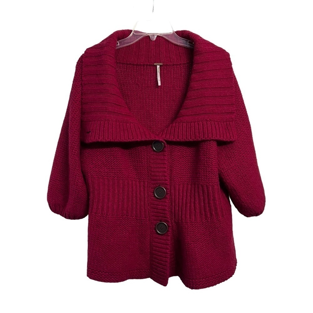 Free People Wool Blend Cardigan Sweater, Size Large - Picture 6 of 11
